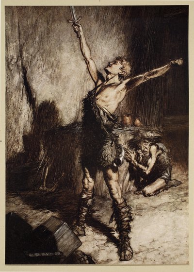 「ノトゥン！ノットン！ 1924年「ジークフリートと神々の夕暮れ」の最前線 作： Arthur Rackham